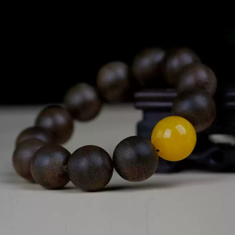 Vietnam Nha Trang agarwood bracelet beeswax jade old material