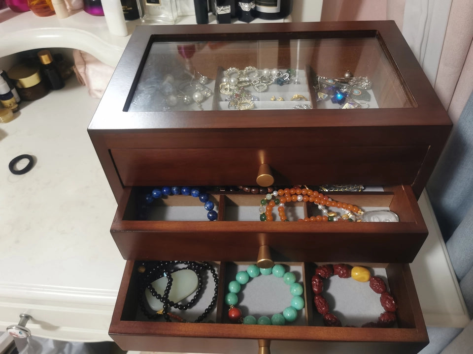 Solid wood jewelry box simple modern jewelry box