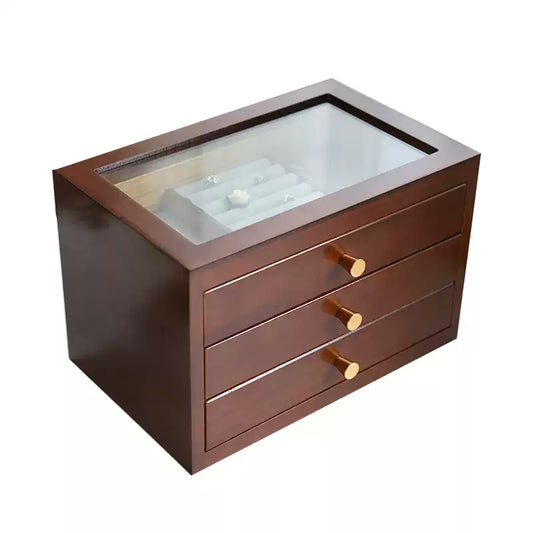 Solid wood jewelry box simple modern jewelry box