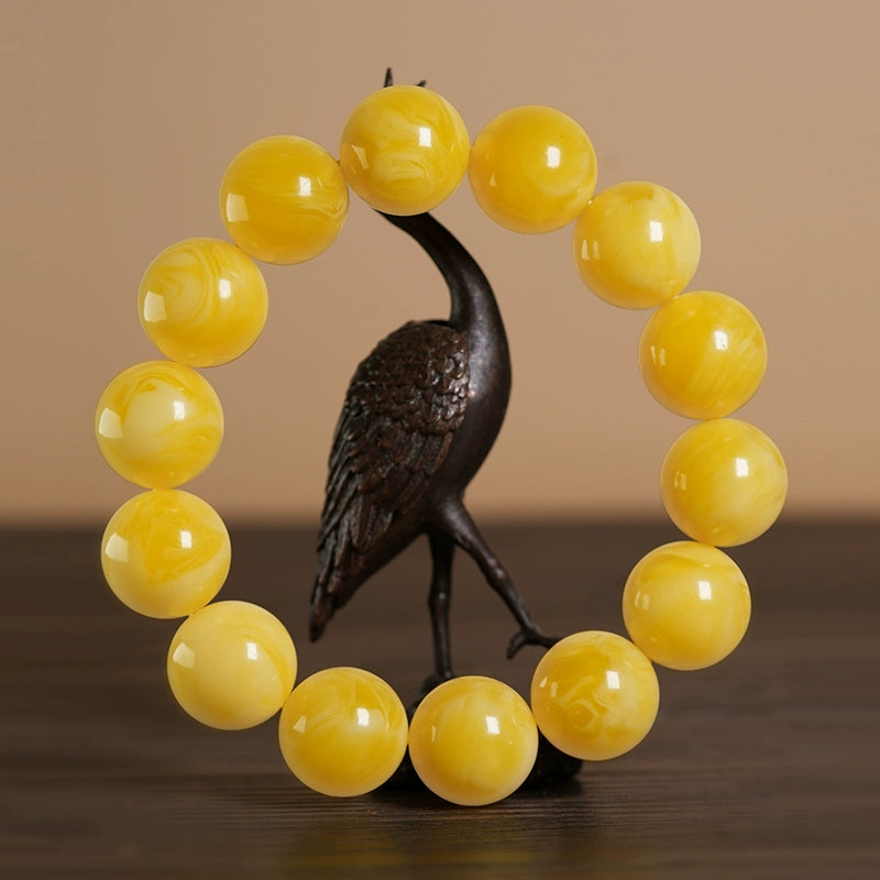 Natural authentic beeswax bracelet chicken oil yellow amber bracelet