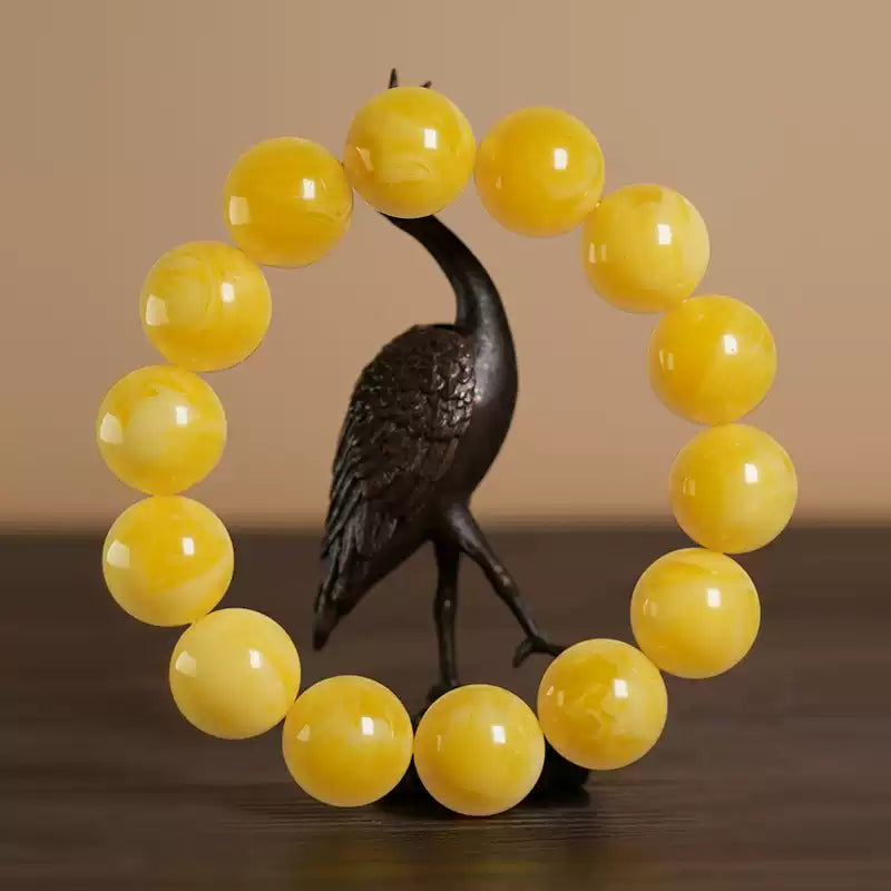 Natural authentic beeswax bracelet chicken oil yellow amber bracelet