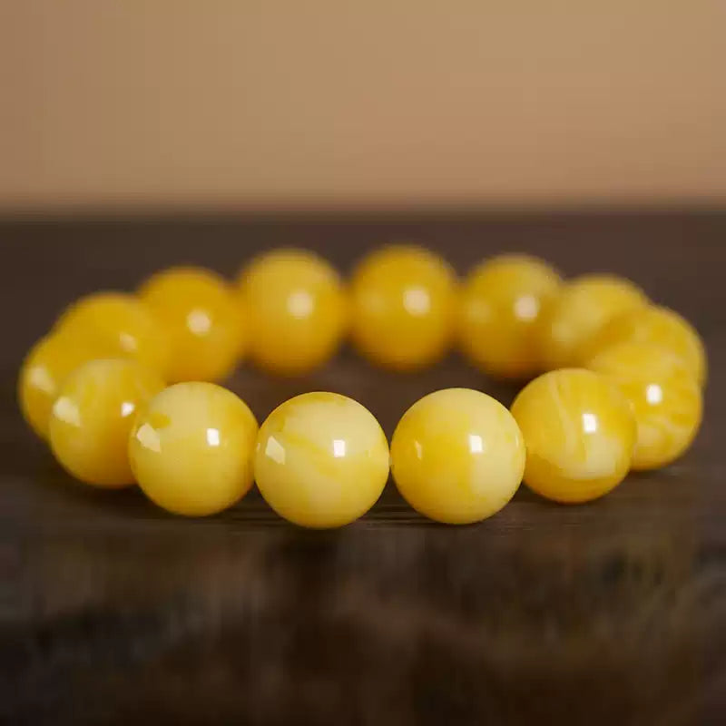 Natural authentic beeswax bracelet chicken oil yellow amber bracelet