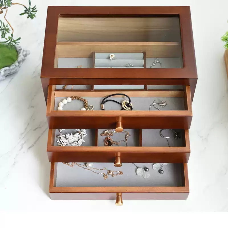 Solid wood jewelry box simple modern jewelry box