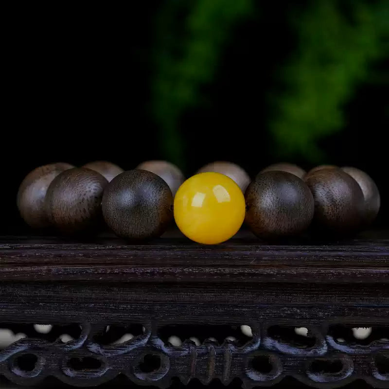 Vietnam Nha Trang agarwood bracelet beeswax jade old material